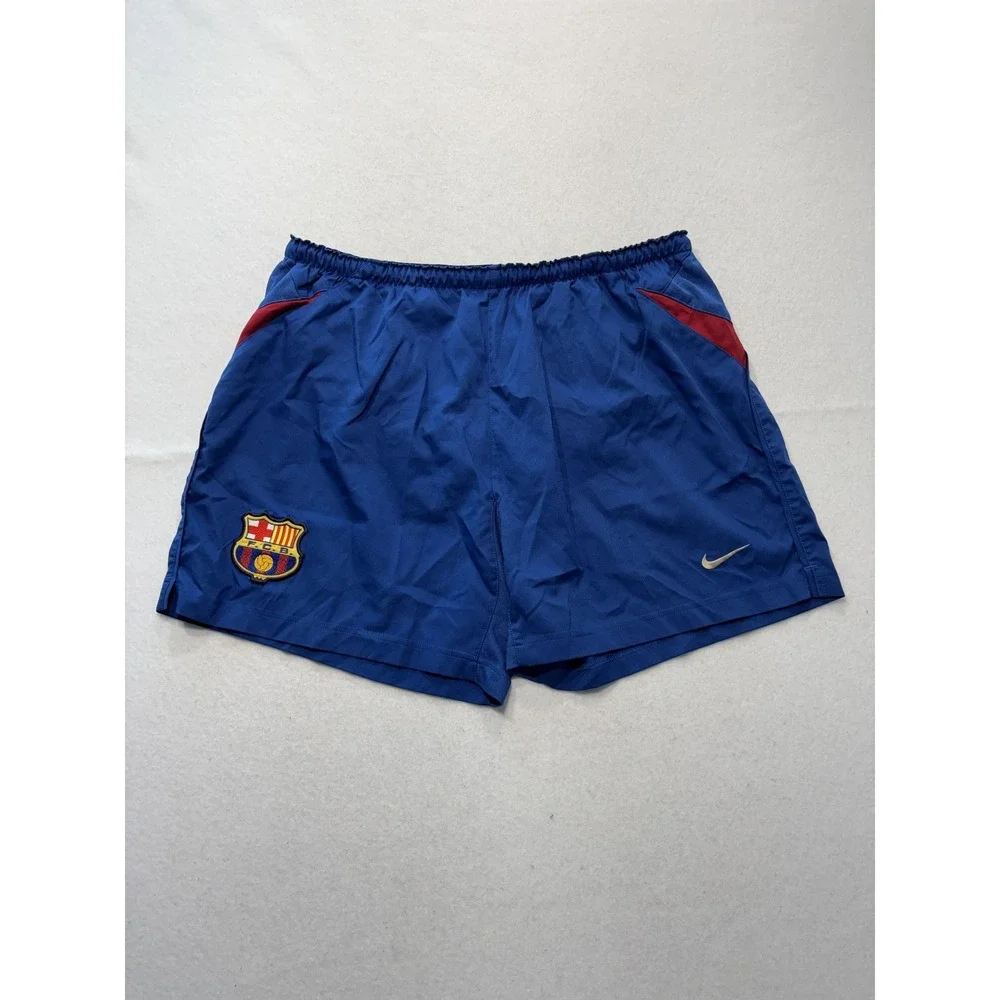 FC Barcelona Shorts Mens Large Blue La Liga Soccer Nike Training Crest Athletic